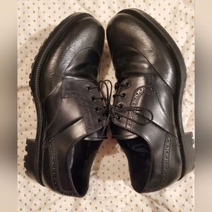 Prada Spazzolato Lux black derbies, lug sole sz 10.5 us, UK 9.5